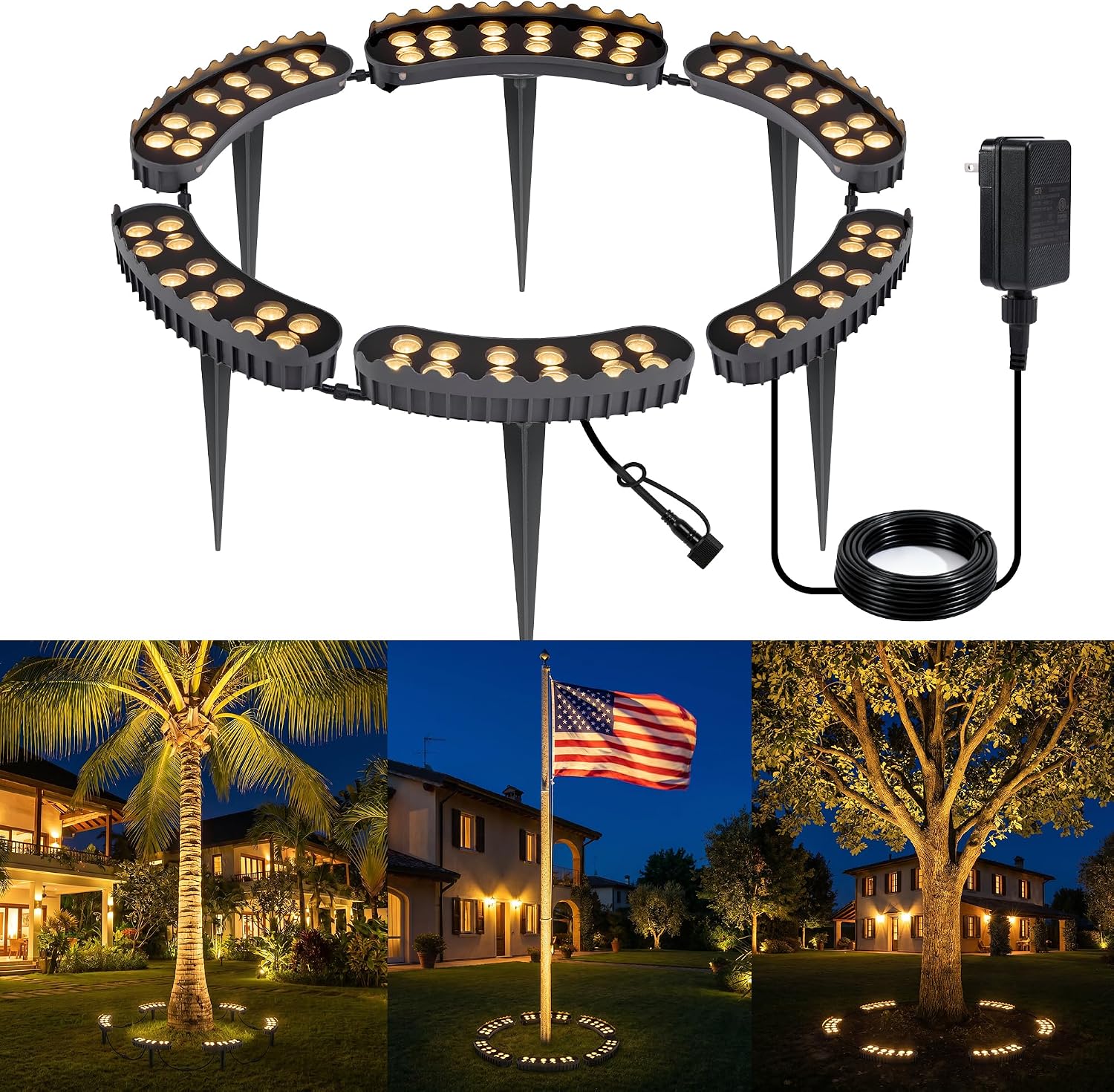 Outdoor Lighting Low Voltage - Outdoor Ring Tree Lights 6 Pack