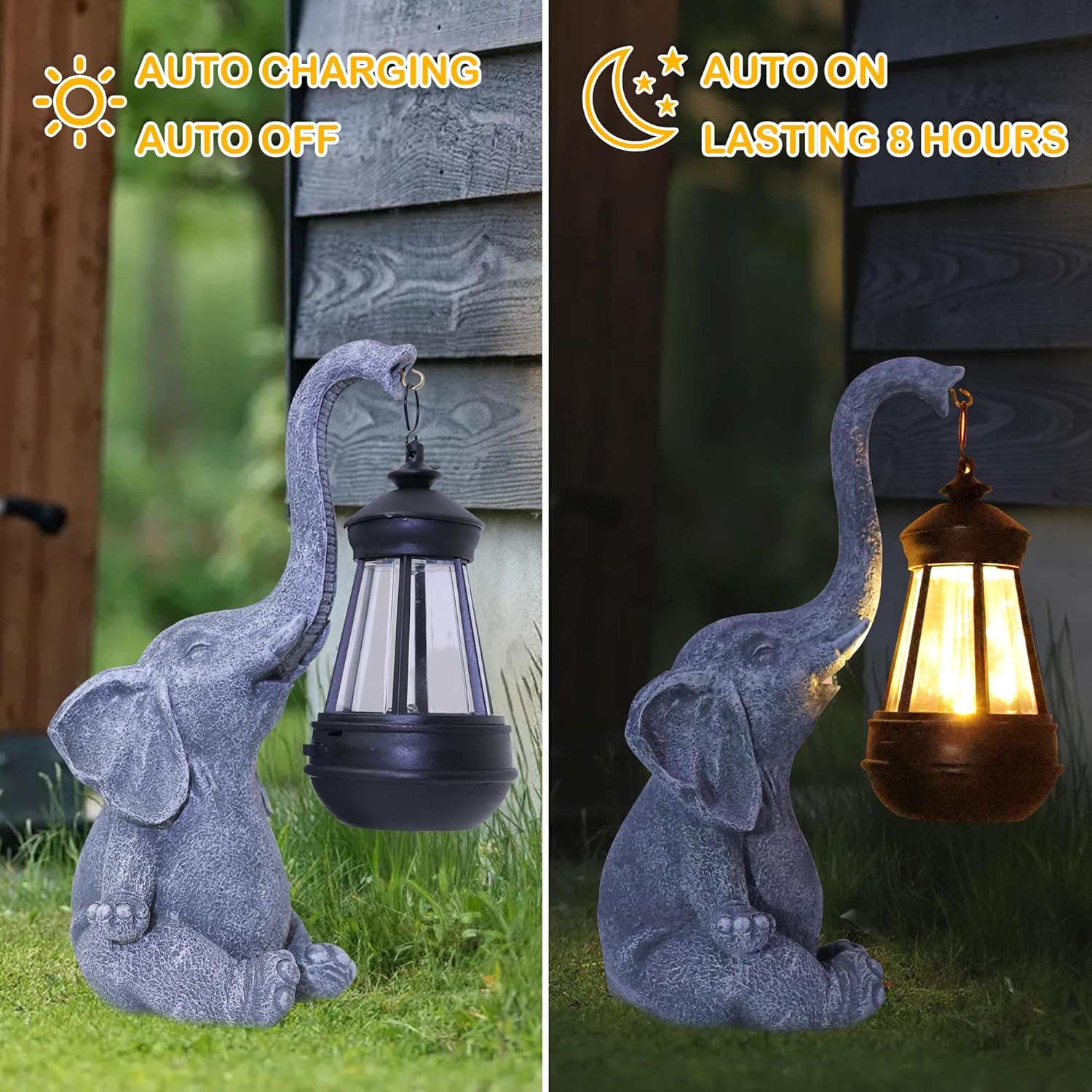 1PC Resin Elephant Garden Stat - Outdoor Lighting Ground recension och pris