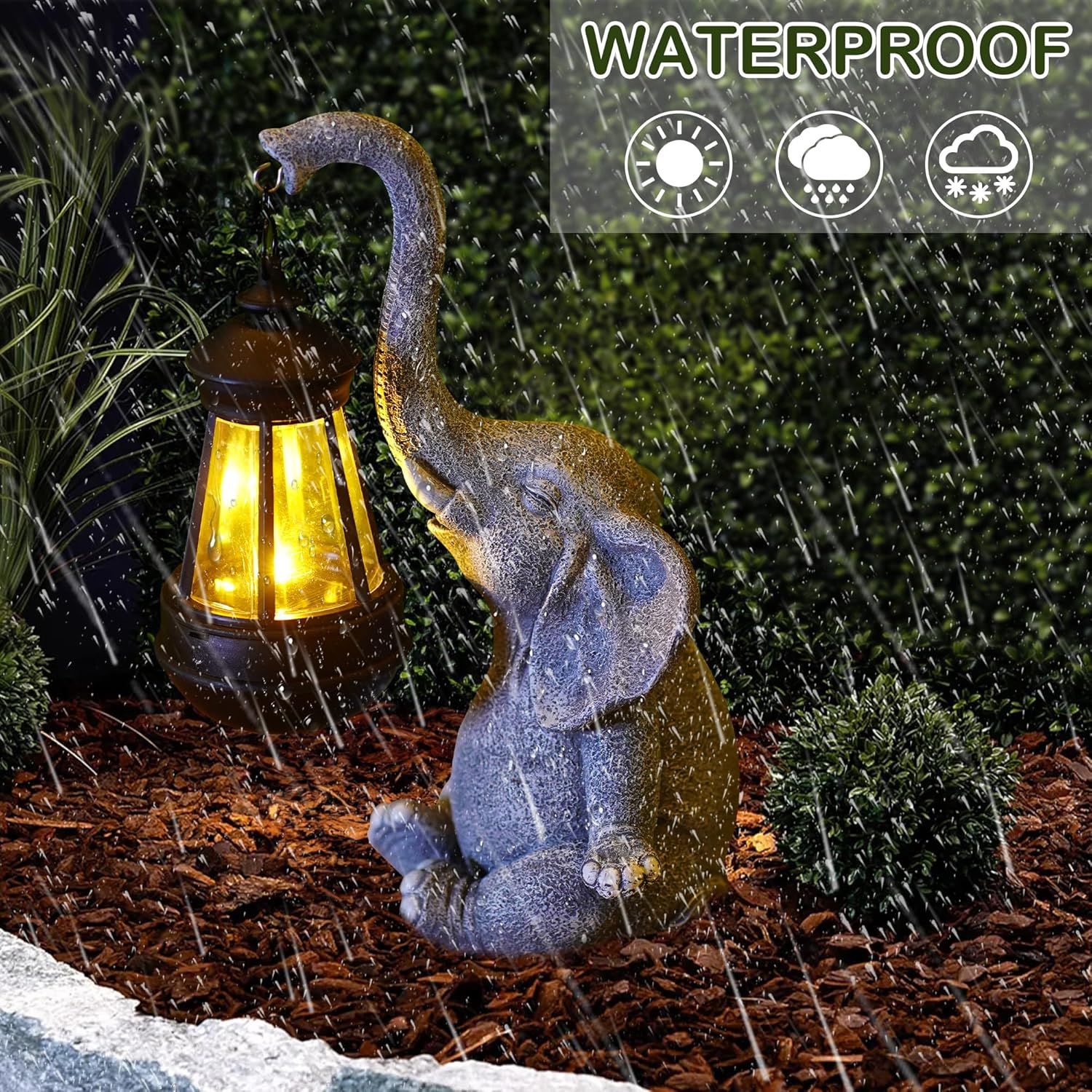 1PC Resin Elephant Garden Stat - Outdoor Lighting Ground recension och pris