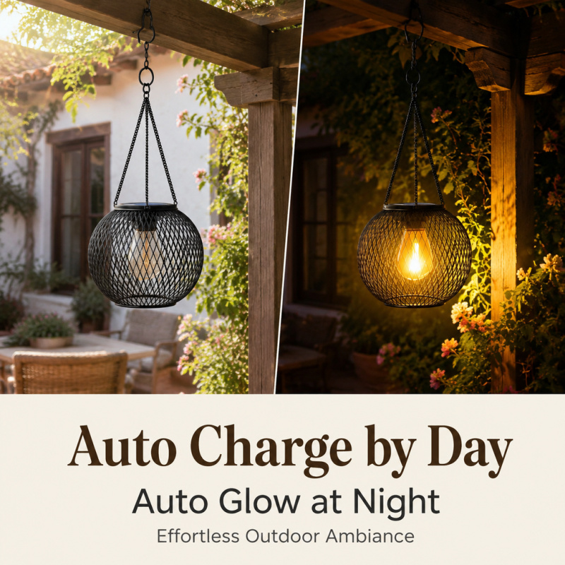 Solar Powered LED Hanging Floo - Outdoor Lighting Panel recension och pris