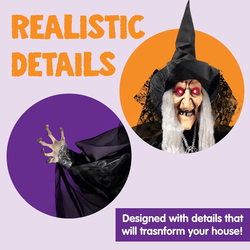 47'' Animated Witch Halloween  - Bollard Light Garden recension och pris