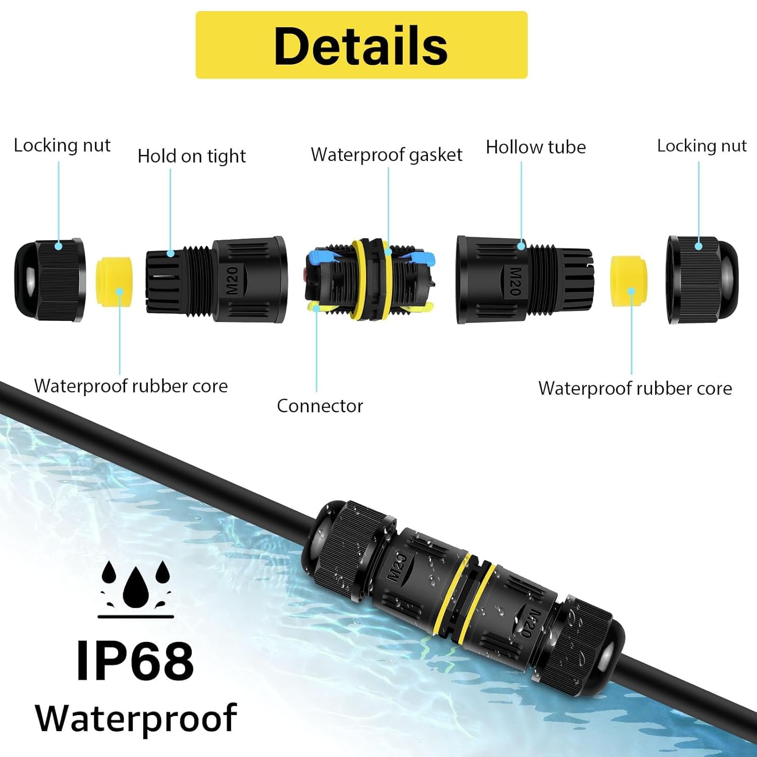 1pc IP68 M20 Waterproof Cable  - Outdoor Lighting Connectors recension och pris